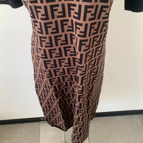 Fendi Black and Brown Forever Dress - Picture 6 of 8